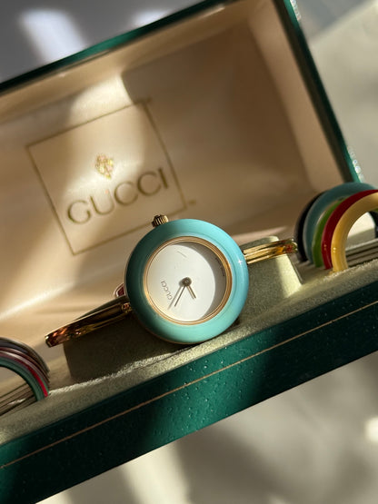 Vintage 1100L Gucci Watch with 12 Interchangeable Bezels