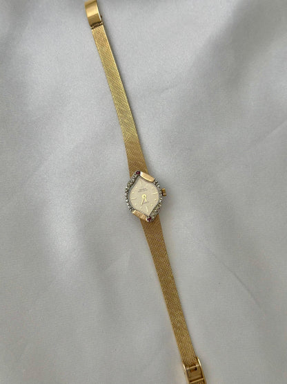 Vintage Ruby Diamond Bezel Watch