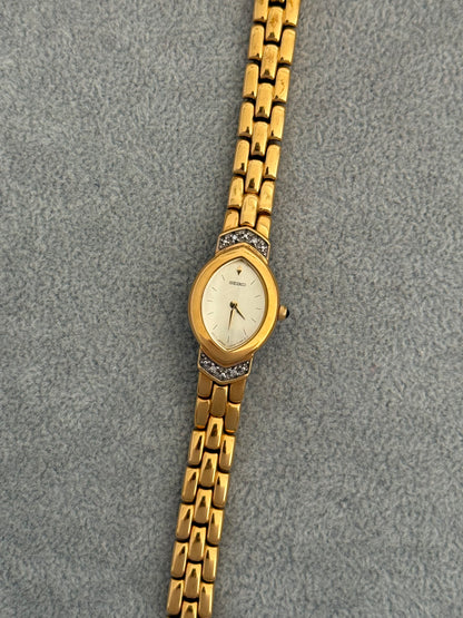 Rare Vintage 1990’s Diamond Bezel Seiko Watch 1N00-6E79