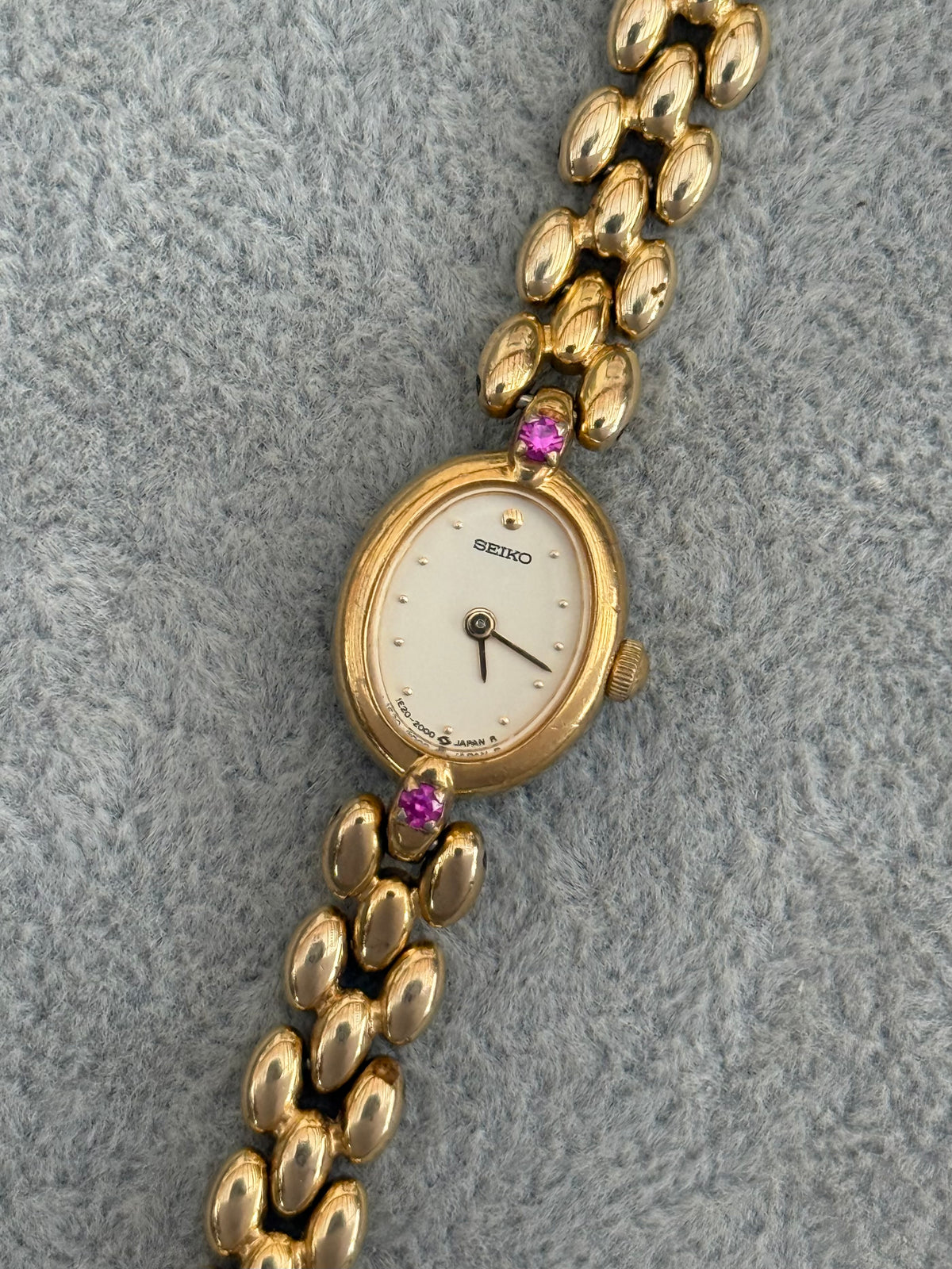 Rare Vintage 80’s Ruby Gem Seiko Watch 1E20-6140