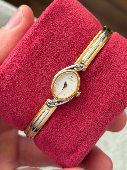 Vintage 1988 Two-Tone Gem Seiko Watch 1E20-6230