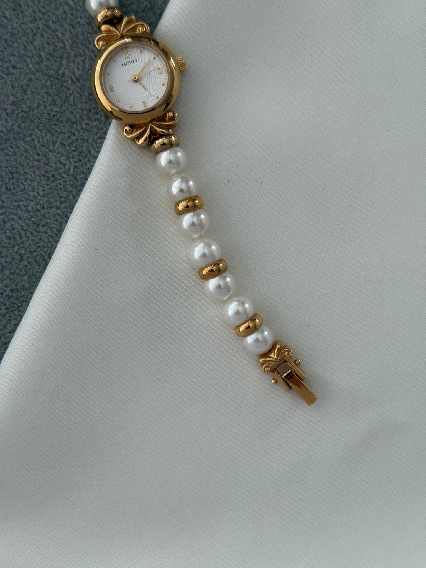 Vintage Monet Pearl Watch