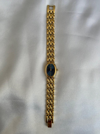 Montre Accurist à cadran bleu vintage