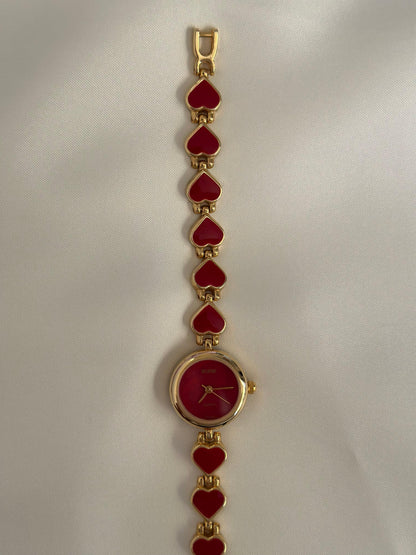 Vintage Red Hearts Watch