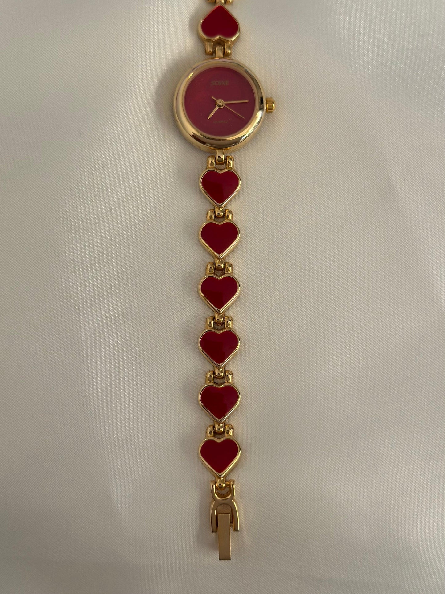 Vintage Red Hearts Watch