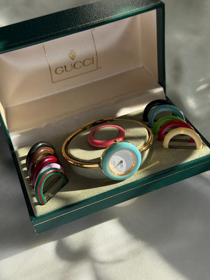 Vintage 1100L Gucci Watch with 12 Interchangeable Bezels