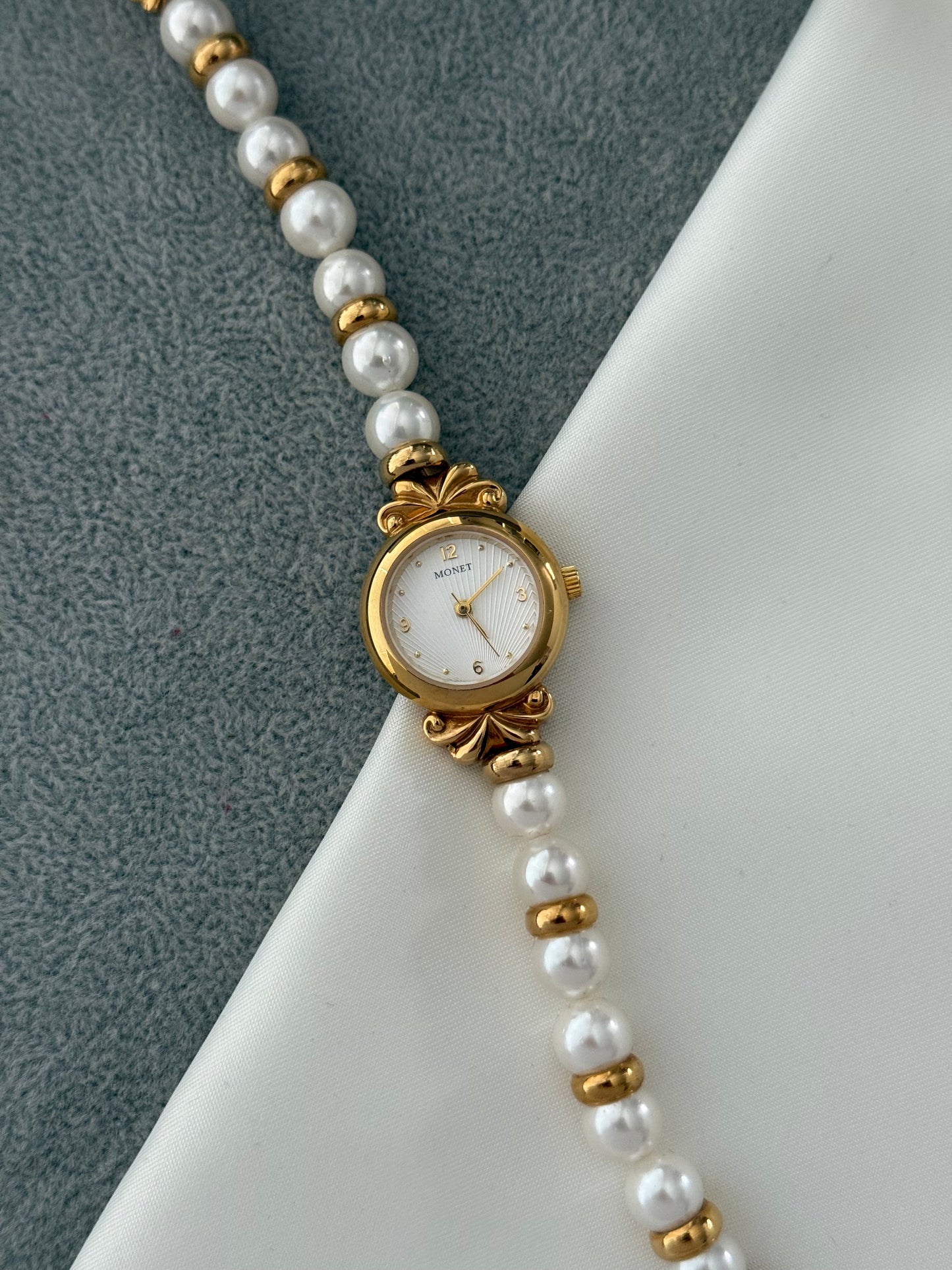 Vintage Monet Pearl Watch