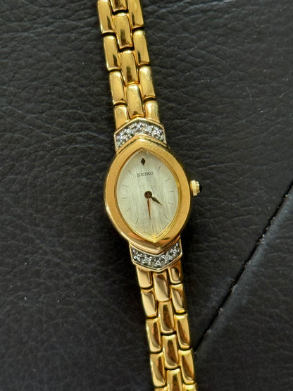 Rare Vintage 1990’s Diamond Bezel Seiko Watch 1N00-6E79