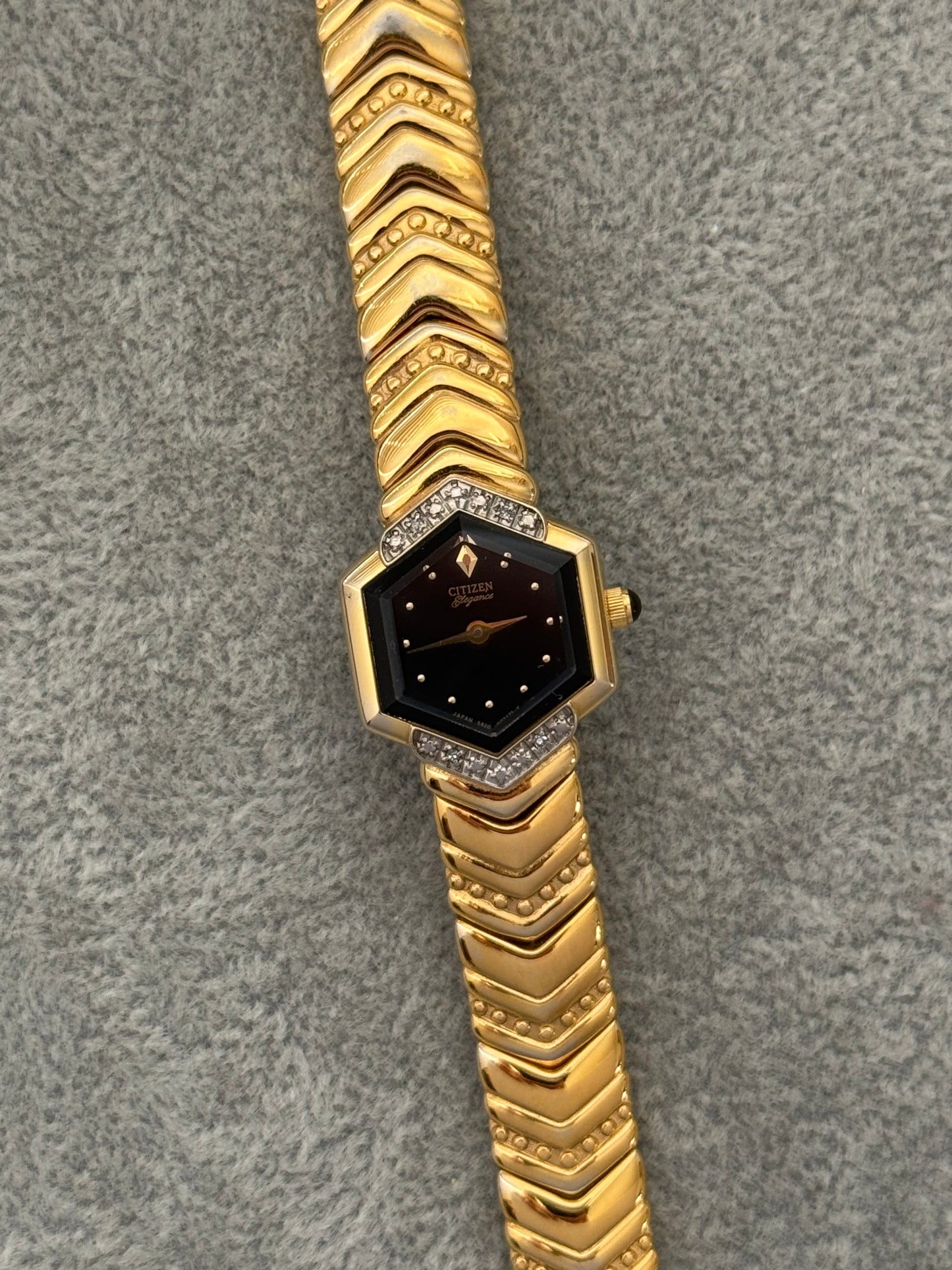 Rare Diamond Bezel With Black Dial Citizen Elegance Watch