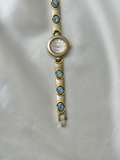 Two Tone Blue Gem Watch