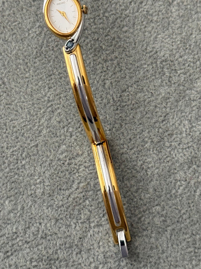 Vintage 1988 Two-Tone Gem Seiko Watch 1E20-6230