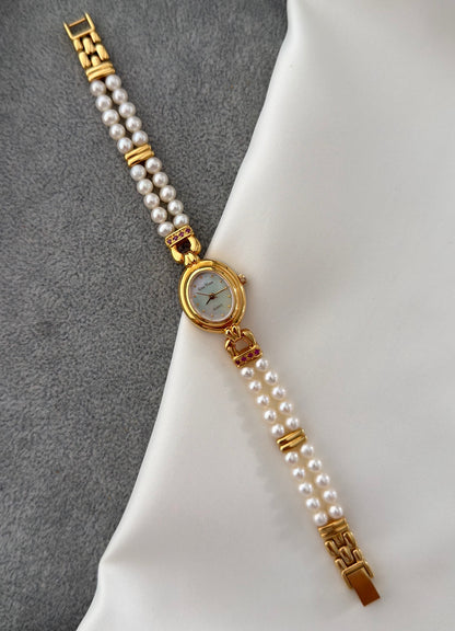 Vintage Ruby & Pearl Watch