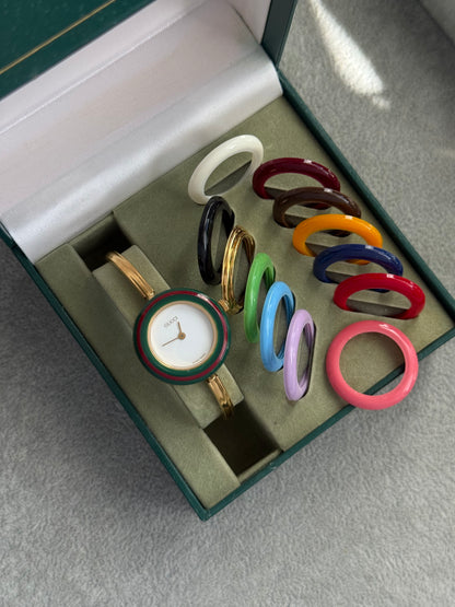 Vintage 1100L Gucci Watch with 13 Interchangeable Bezels