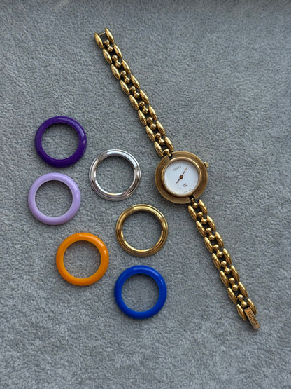 Vintage Gucci 1200L Watch with 6 Interchangeable Bezels