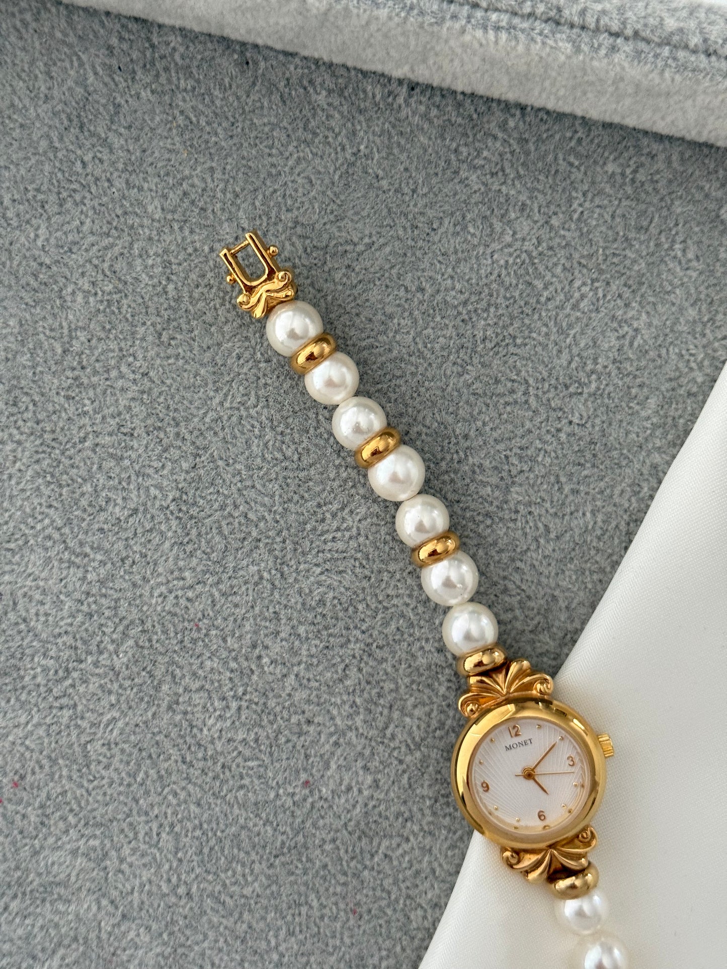 Vintage Monet Pearl Watch