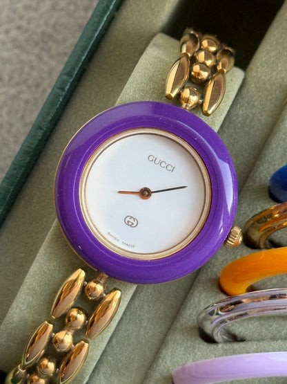Vintage Gucci 1200L Watch with 6 Interchangeable Bezels