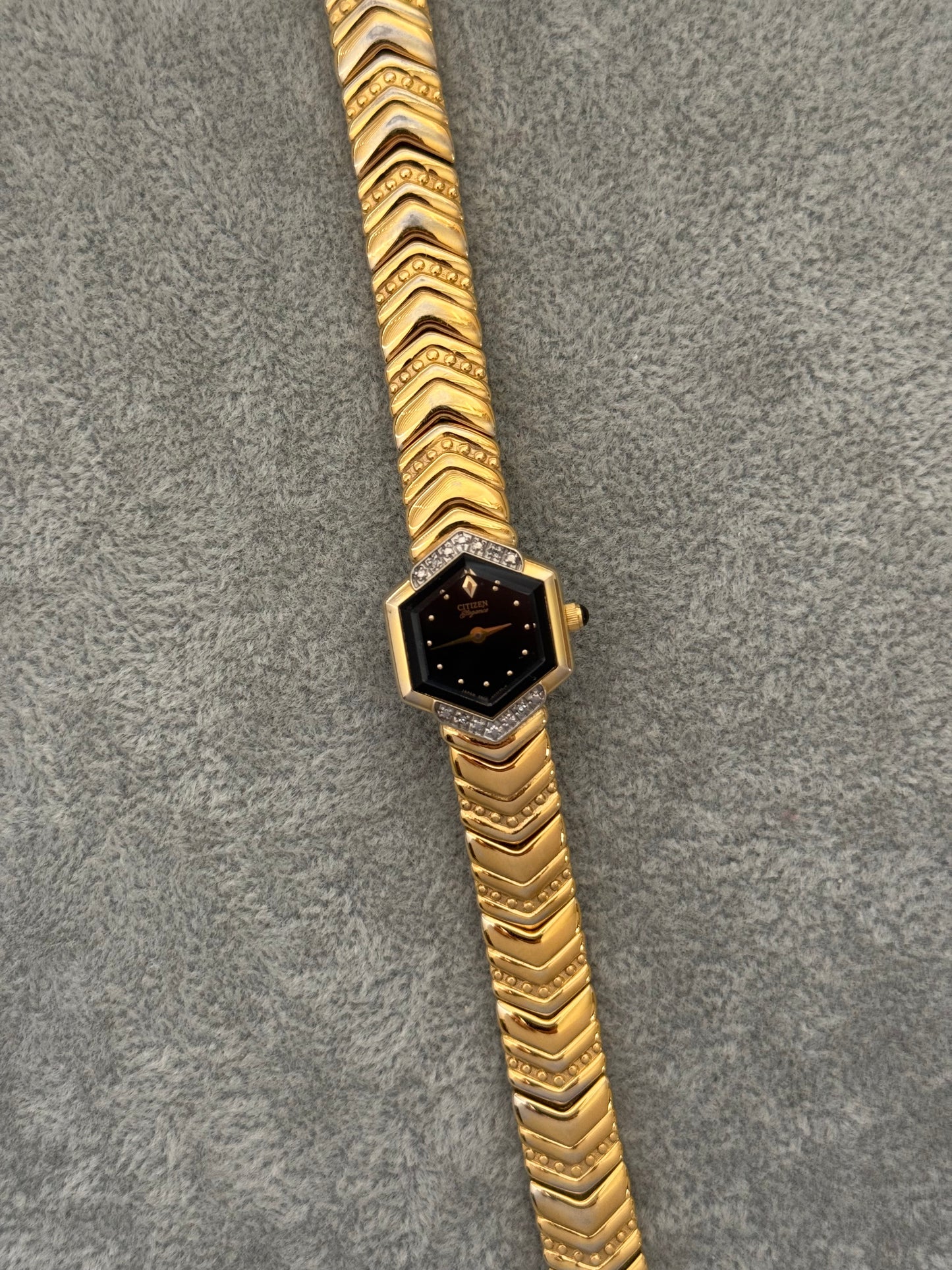 Rare Diamond Bezel With Black Dial Citizen Elegance Watch