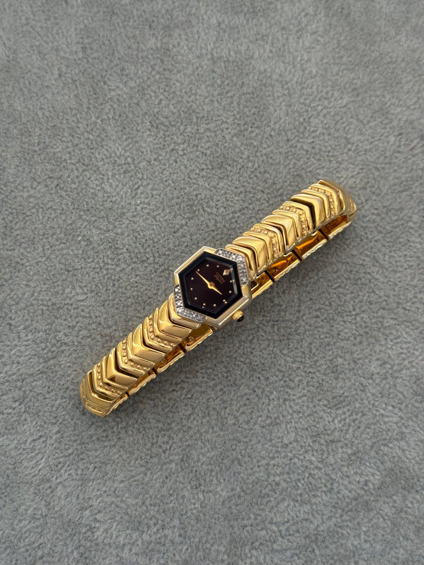 Rare Diamond Bezel With Black Dial Citizen Elegance Watch