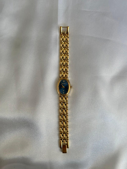 Montre Accurist à cadran bleu vintage