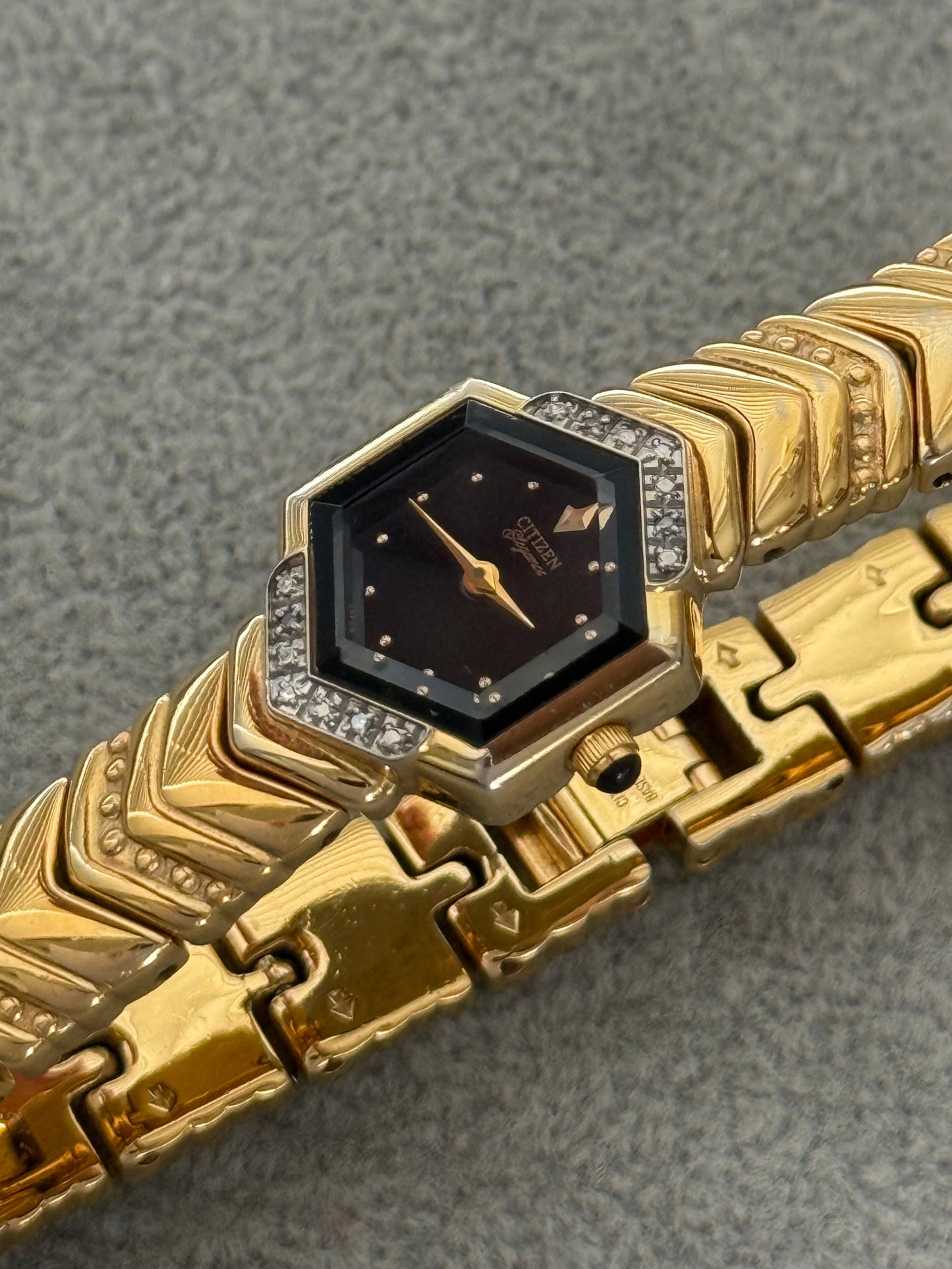 Rare Diamond Bezel With Black Dial Citizen Elegance Watch