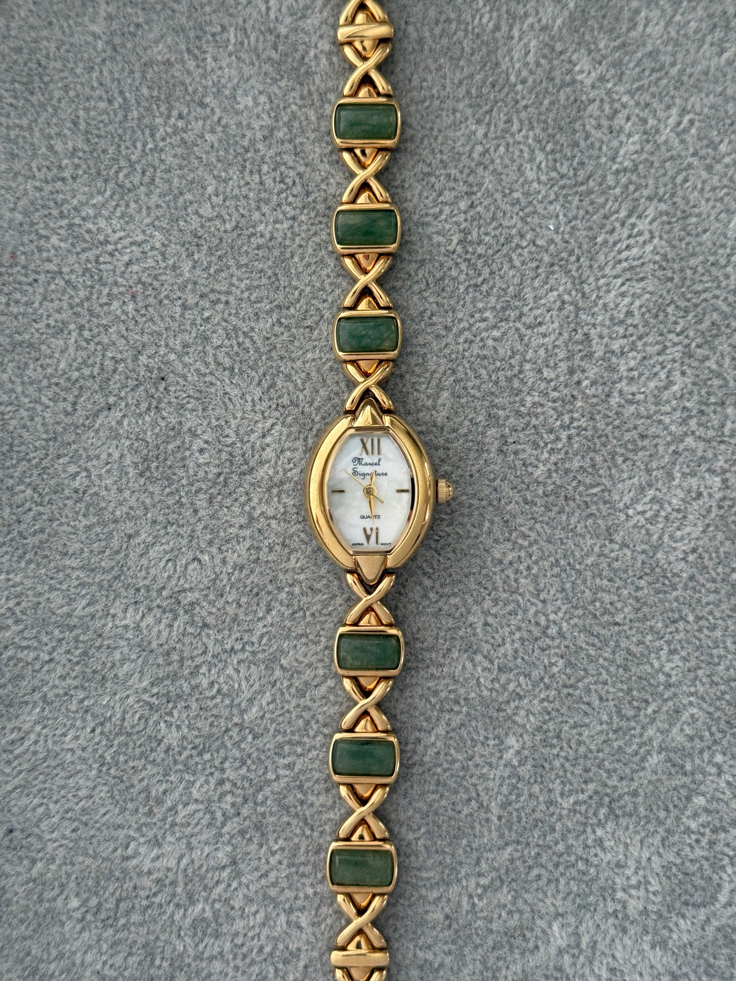 Vintage Jade Stone Marcel Drucker Watch