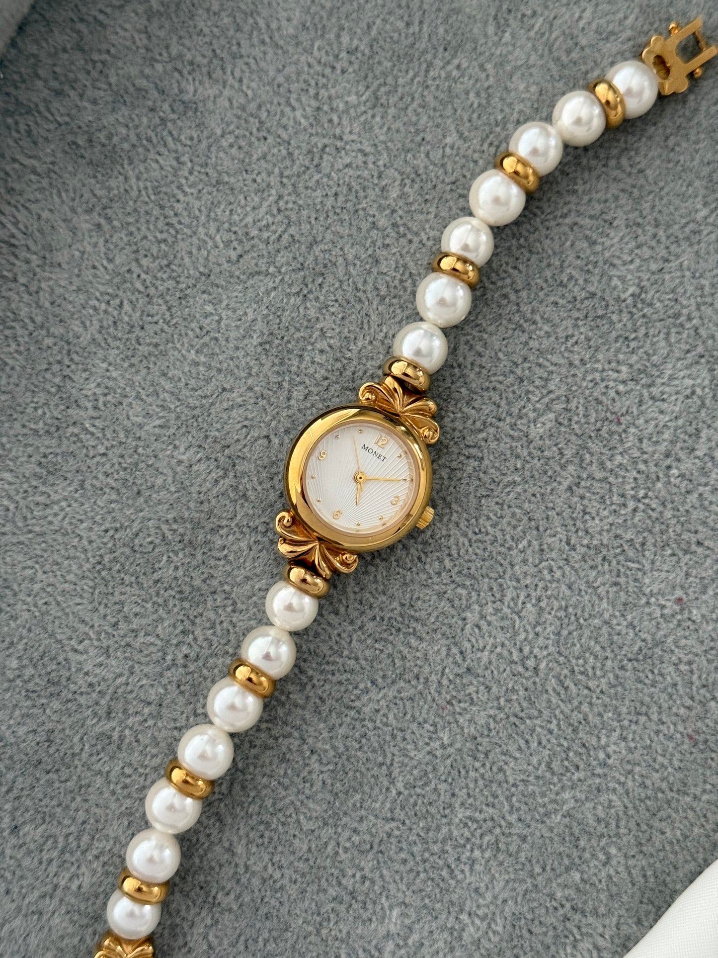 Vintage Monet Pearl Watch