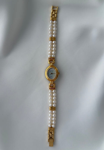 Vintage Ruby & Pearl Watch