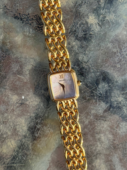 August 1990 Mother Of Pearl MOP Seiko Watch Y150-5P10